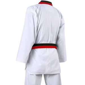 Uniforme de Taekwondo blanc avec bordures rouges et noires, en coton respirant, vêtements d'arts martiaux unisexes pour adultes - Product Image 2