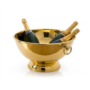 Wholesale Stainless Steel Hammered Gold Plated Champagne Wine <b>Cooler</b> Bowl Ice Bucket Beverage Tub Polish Metal Centerpiece - Product Image 5