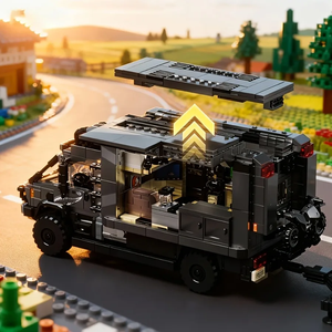 2135 piezas de bloques de construcción clásicos de autocaravana y coche deportivo con remolque, modelo MOC, juguete educativo para niños, regalo de cumpleaños - Product Image 2