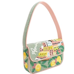 Elegante Bolso Bandolera Bordado a Mano con Cuentas de Semillas y Correa Ajustable - Product Image 1