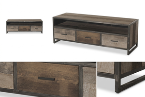 Consola para TV Alben con Puerta Corredera de Ratán, Estilo Escandinavo, Acabado Natural Ecológico para Sala de Estar, Dormitorio o Resort - Product Image 5