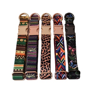 Imra Impex Wholesale Luxury Designer Microfiber Dog Collar Gold Buckle <b>Hardware</b> Personalized Sublimation Heavy Duty All Seasons - Product Image 1