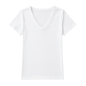 Camiseta Blanca de Cuello en V Profundo para Mujer, 100% Algodón Orgánico de Lujo, Preencogido, Certificado GOTS, Suave, Transpirable, Corte Clásico - Product Image 1