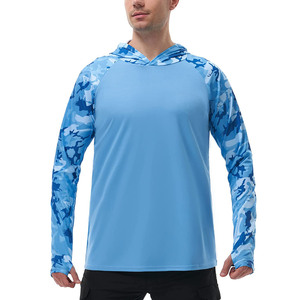 Customized Dropshipping UPF 50 Quick Dry Fishing <b>Sunscreen</b> Hoodie Summer Men's Ultra Thin Sports Fishing Shirts Long Sleeve Tops - Product Image 3