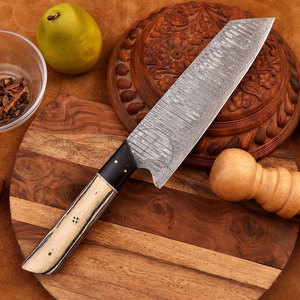 Top Trending Handmade Damascus Steel Full Tang Professional Bunka <b>Kitchen</b> Chef <b>Knife</b> 8" <b>Sharp</b> Blade Japanese Style Pakkawood - Product Image 4