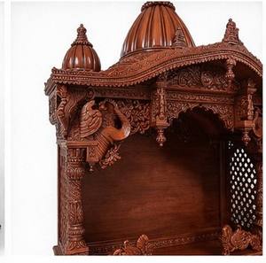 Mandapam de madera de teca de diseño indio del Sur personalizado para el hogar DST Exports Mandir Temple Storage Cabinet Estantes Elegantes de gran tamaño - Product Image 6