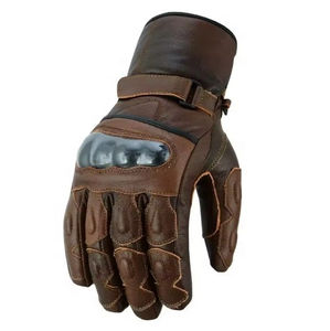 Gants de moto d'hiver grande taille en cuir respirant coupe-vent pour motocross vintage avec protection des phalanges pour une conduite sécurisée - Product Image 6