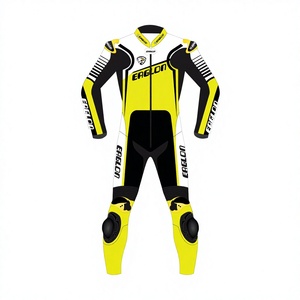 Traje de Motociclismo Personalizado para Hombre, de Cuero Vacuno/Canguro, Mono de Una Pieza, Traje de Piloto, OEM, con Protección CE Nivel 2 - Product Image 1