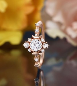 Round Cut Moissanite <b>Ring</b> 925 Sterling <b>Silver</b> Elegant <b>Solitaire</b> Engagement <b>Ring</b> Minimalist Wedding Jewelry Gift for Her - Product Image 3