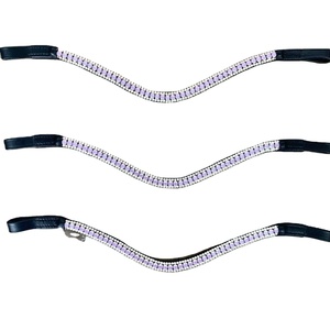 Genuine Leather Lightweight Horse Brow Bands With <b>Crystals</b> <b>Top</b> Indian Supplier Manufacturer All Sizes & Colors - Product Image 1