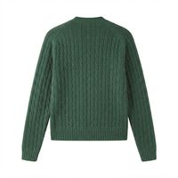 Cardigan en tricot Kapa vert à col en V et manches longues pour femme, style preppy avec numéro appliqué, 100 % coton, idéal pour l'hiver et les sororités