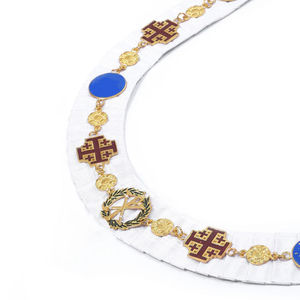 Ensemble de collier de maître maçon bleu roi avec broderie machine pour officiers de la Franc-Maçonnerie et maîtres artisans maçons - Product Image 4