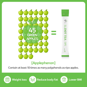 ชาลิงที ดอทที รสแอปเปิ้ลเขียว ชาไดเอทผสมสารสกัดแอปเปิ้ล 10 กรัม (35 กิโลแคลอรี่) แพ็ค 14 ซอง อายุการเก็บรักษา 2 ปี ผลิตในเกาหลี - Product Image 4