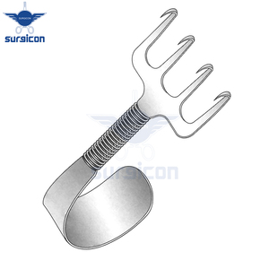 เครื่องมือถ่างกล้ามเนื้อแบบสปริงคอร์นีย์ เรค รีแทรคเตอร์ 4 ง่าม กว้าง 1.5 นิ้ว 7.5 ซม. 3 นิ้ว ทำจากสแตนเลสสตีล ใช้ซ้ำได้ แบบมือถือ - Product Image 6