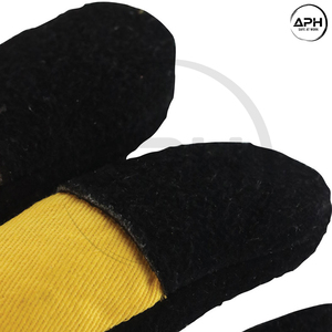 Black Cow Split Leather Rigger Gloves High Visibility Yellow Fabric Back Reinforced Palm Heavy Duty <b>Builder</b> Industrial Gloves - Product Image 5
