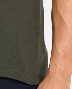 Polo Homme 2026 ODM en Coton Piqué Couleur Unie Manches Courtes Coupe Classique Style Décontracté Vert Olive Boutons Tricoté - Product Image 5