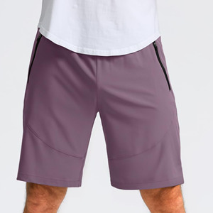 Shorts de sport décontractés pour hommes en polyester/coton anti-plis avec cordon de serrage, logo frontal, coupe oversize, pour la gym et le jogging - Product Image 2