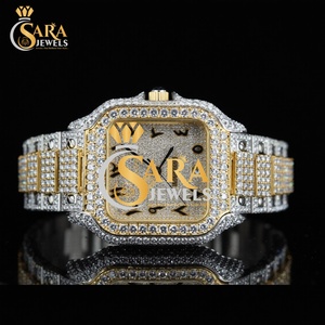 นาฬิกาเพชรโมอิสสีโรสโกลด์สีโรสโกลด์สายสเตนเลสสไตล์ฮิปฮอป - Product Image 1