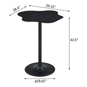 Modern Irregular Metal <b>Coffee</b> <b>Table</b> 42.5 Inch Height <b>Black</b> Finish Indoor Living Room Furniture Durable Design - Product Image 1