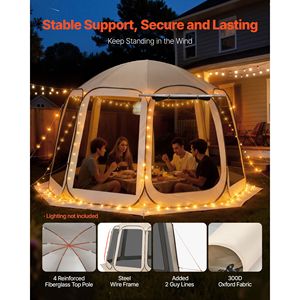 Tenda a Schermo Portatile Pop-Up 12 x 11 Piedi per 10-12 Persone, Tettoia a Doppio Strato con Borsa per il Trasporto - Product Image 5