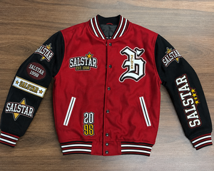 Custom Varsity <b>Jacket</b> Men’s Red Black <b>Baseball</b> <b>Bomber</b> <b>Jacket</b> Embroidered Letterman <b>Jacket</b> OEM Private Label Streetwear - Product Image 6