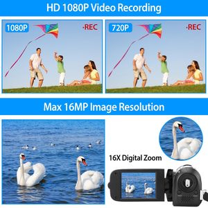 Videocamera digitale HD 1080P per bambini da 2,7 in 16X Zoom con fotocamera DV luce Selfie 270 gradi di rotazione ricaricabile per bambini - Product Image 6