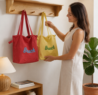 Sacs fourre-tout en toile personnalisés avec logo imprimé, sacs de courses réutilisables en nylon écologiques, vente en gros d'usine pour femmes