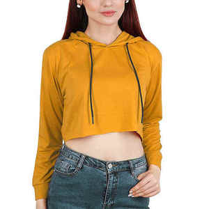 เสื้อครอปฮู้ดดี้ผู้หญิง OEM ผ้าฝ้ายเฟรนช์เทอร์รี่พรีเมียม แขนยาว น้ำหนักเบา สไตล์ลำลอง สตรีทแวร์ รับสกรีนโลโก้ - Product Image 1