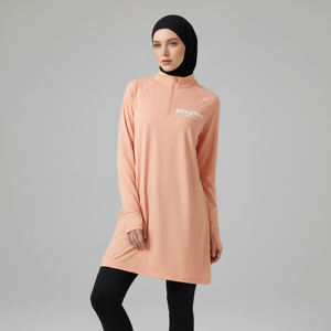 Haut élégant à manches longues et modeste avec trous pour les pouces pour femmes - Confortable, doux, pratique, vêtement de modestie musulmane, UPF50+, séchage rapide, respirant - Product Image 1