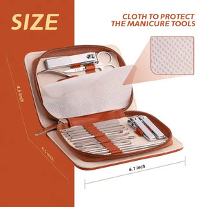 Kit de manucure multi-pièces en acier inoxydable avec outils de soin des ongles de précision, kit professionnel de soin des ongles avec coupe-ongles et ciseaux - Product Image 2