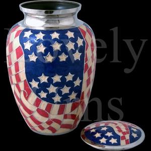 Urnas de cremación con la bandera estadounidense en 3 tamaños, medianas para adultos, recuerdo patriótico, contenedor para cenizas. - Product Image 2