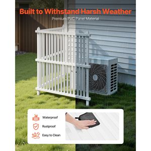Schermo per la privacy da esterno con 19.7 Pali di Fissaggio a Terra, 2 Pannelli 36 X 45, per Recinzioni Sportive, Recinzioni per Condizionatori d'Aria, Strisce di Copertura per Attrezzature da Piscina - Product Image 5