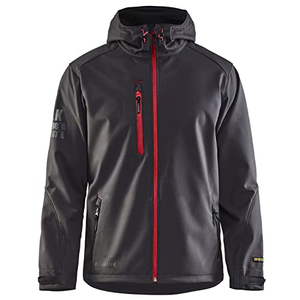 Men's Hooded <b>Waterproof</b> PU <b>Jacket</b> Sporty Style <b>Red</b> Zipper Black Color Regular Fit Winter Wear - Product Image 1