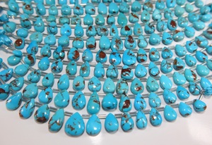 Cuentas de Turquesa Egipcia Natural Prince Mines en Forma de Pera, Cuentas de Piedras Preciosas Lisas en Forma de Lágrima para la Fabricación de Collares y Joyería - Product Image 4