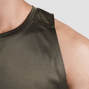 Custom Gym Workout Vest Muscle Training Tank Top Cotton Breathable Crew Neck 180g Stringer <b>Singlet</b> <b>Men</b> Women - Product Image 6