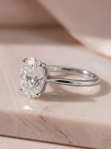 Oval Moissanite Engagement <b>Ring</b> S925 Sterling Silver Classic Anniversary Fine Jewelry for Women - Product Image 3