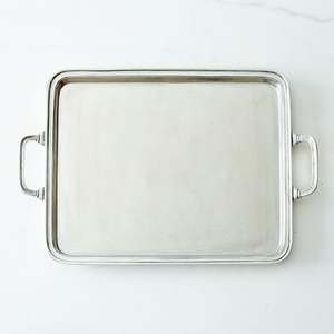 Farmhouse Rustic Decorative Metal Tray with Wood Handles Custom Handcrafted Galvanized <b>Serving</b> <b>Dish</b> Minimum Order 100pcs - Product Image 4