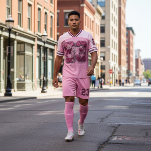 Maillot de football américain personnalisé, col en V, manches courtes, sublimation, maille, imprimé floral colombe, numéro 23, unisexe, adulte, coupe classique - Product Image 6