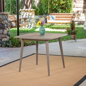 Tavolo Quadrato da Esterno in Legno di Acacia con Gambe Diritte Colore Grigio - Product Image 1