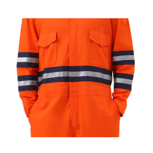Factory of 190GSM 100% Cotton High Visibility Reflective Orang Work Uniform Boilersuit Overalls Coverall Working Safety Clothing - Product Image 4