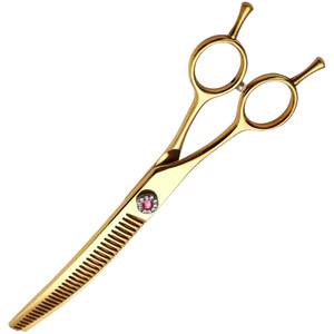 Custom Logo 6.5-inch Professional Japanese Steel Curved Thinning Shears for Hair Dressing <b>Dogs</b> Cats Pet Grooming - Product Image 1
