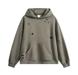 เสื้อฮู้ดดี้ฟลีซแบบยูนิเซ็กซ์พรีเมียมสไตล์ดิสเทรส |   เสื้อพูลโอเวอร์กันน้ำสำหรับฤดูหนาว ผ้าโพลีเอสเตอร์/คอตตอน คุณภาพสูง สไตล์สตรีทแวร์ - Product Image 1