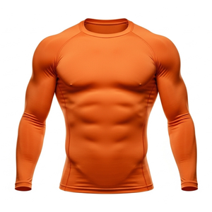 Durable Quality <b>Men</b> Rash Guard New <b>Men's</b> <b>Compression</b> Gym Rash Guard Breathable Long Sleeve Fitness Sportswear Surfing Suit - Product Image 1