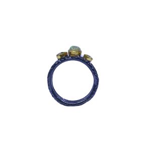 Wedding Wear 925 Sterling <b>Silver</b> Gold Plated Jewelry <b>Opal</b> Diamond Gemstone Women Wear Classic <b>Ring</b> - Product Image 3