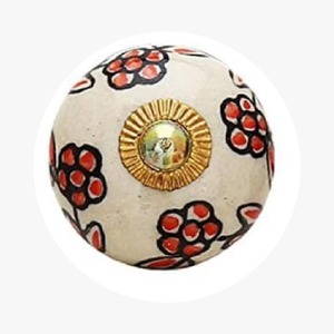 Modern Blue White <b>Ceramic</b> Door <b>Knob</b> with Gold Center Decorative Handle for Cabinet <b>Drawer</b> Wardrobe Home Office Use From India - Product Image 3