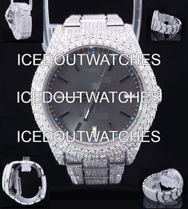 Reloj de Lujo con Diamantes Moissanite y Cristal de Acero Inoxidable para Hombre y Mujer, Estilo Hip Hop, Colección de Regalos de Moda - Product Image 1