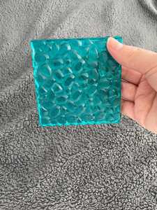 Square Handmade Epoxy Resin Coaster, <b>Gems</b>, Transulcent Ocean Teal - Product Image 3