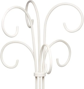 Vintage White Iron <b>Mug</b> <b>Tree</b> Holder Stand With Curved Hooks Freestanding Coffee Cup Hanging Storage Rack Decorative Kitchen Racks - Product Image 2