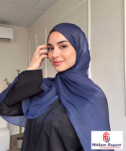 Luxury Chiffon Scarf Soft <b>Silk</b> Feel <b>Head</b> <b>Wrap</b> Shawl OEM ODM Private Label Customized Textile Manufacturer India - Product Image 4