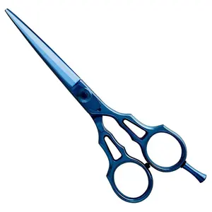 专业钛蓝彩色理发剪刀顶级美发理发理发剪刀高碳钢剪刀